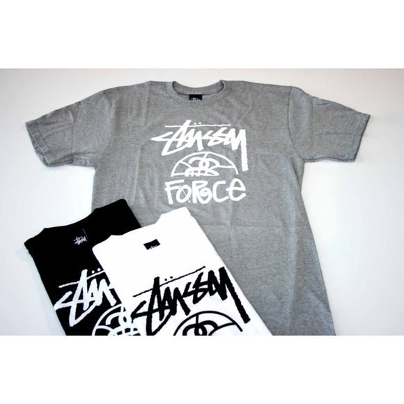 NWOT Stussy x Nike Sky Force Collab Graphic Tee Tshirt Men Size L Gray White - Picture 6 of 6
